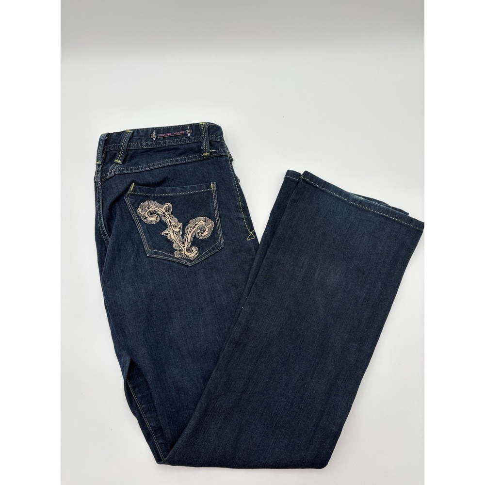 Vertigo‎ Paris Women's Jeans Sz 30 Dark Wash Stretch Embroidered Pocket